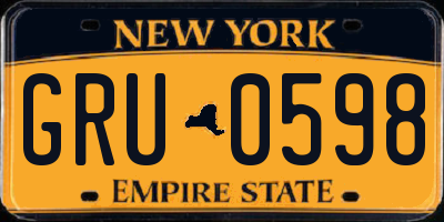 NY license plate GRU0598