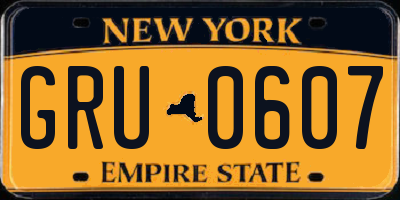 NY license plate GRU0607