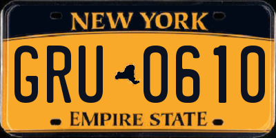 NY license plate GRU0610