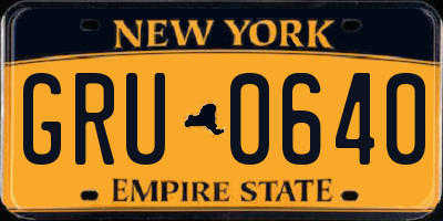 NY license plate GRU0640