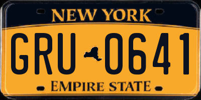 NY license plate GRU0641