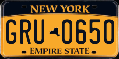 NY license plate GRU0650