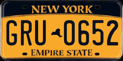 NY license plate GRU0652
