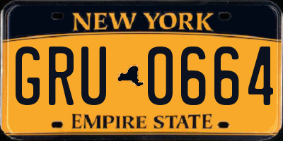 NY license plate GRU0664
