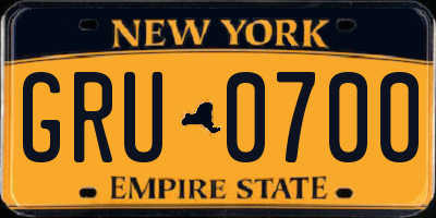 NY license plate GRU0700