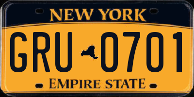 NY license plate GRU0701