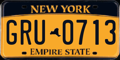 NY license plate GRU0713