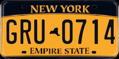 NY license plate GRU0714