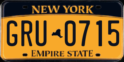 NY license plate GRU0715
