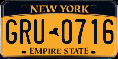 NY license plate GRU0716