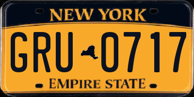 NY license plate GRU0717