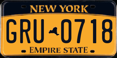 NY license plate GRU0718