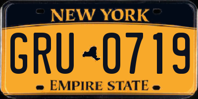 NY license plate GRU0719