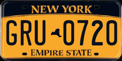 NY license plate GRU0720