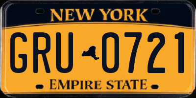 NY license plate GRU0721