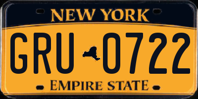 NY license plate GRU0722