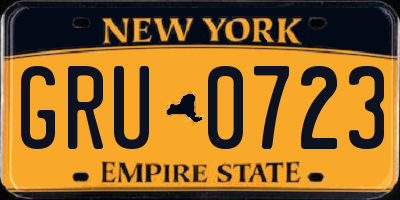 NY license plate GRU0723