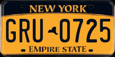 NY license plate GRU0725