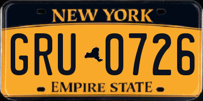 NY license plate GRU0726