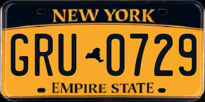 NY license plate GRU0729