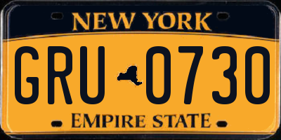 NY license plate GRU0730