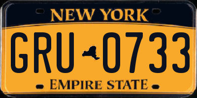 NY license plate GRU0733