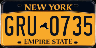 NY license plate GRU0735
