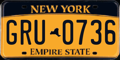NY license plate GRU0736