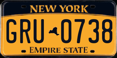 NY license plate GRU0738