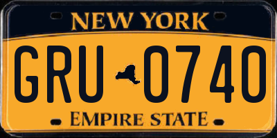 NY license plate GRU0740
