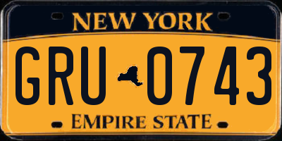 NY license plate GRU0743