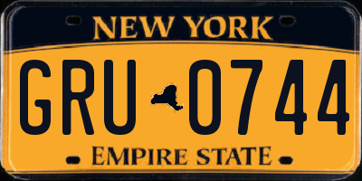 NY license plate GRU0744