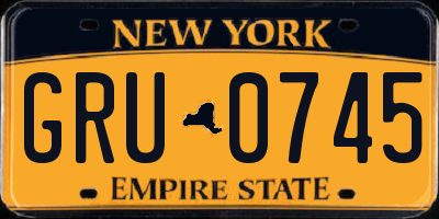 NY license plate GRU0745