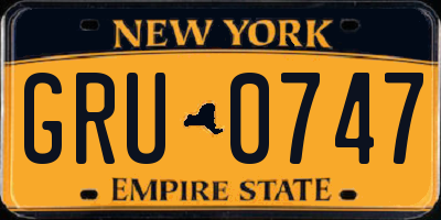NY license plate GRU0747