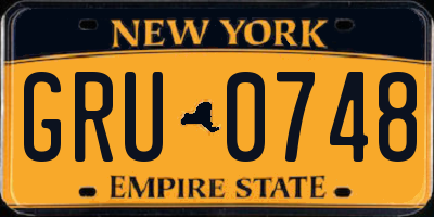 NY license plate GRU0748