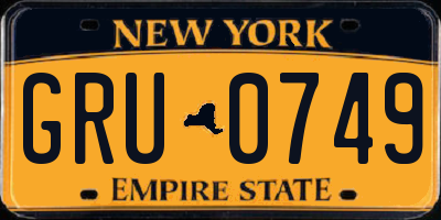 NY license plate GRU0749