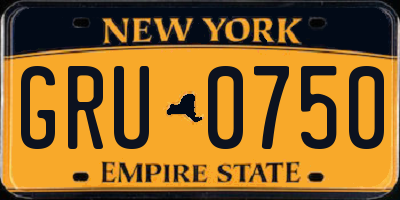 NY license plate GRU0750
