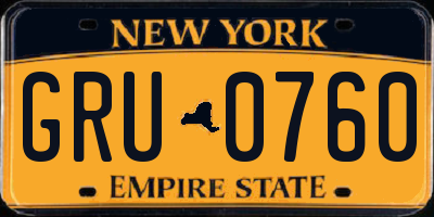 NY license plate GRU0760