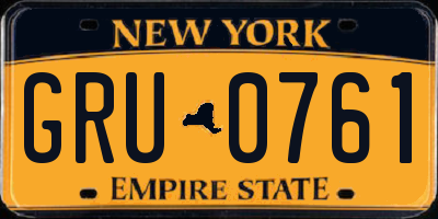 NY license plate GRU0761