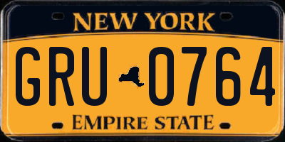 NY license plate GRU0764