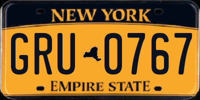 NY license plate GRU0767