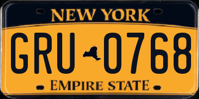 NY license plate GRU0768