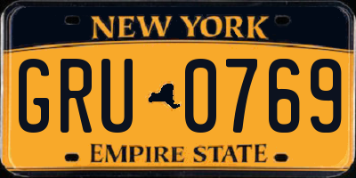 NY license plate GRU0769