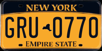 NY license plate GRU0770