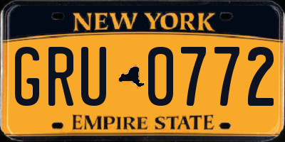 NY license plate GRU0772