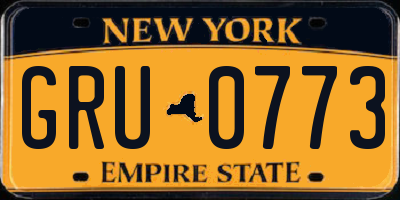 NY license plate GRU0773