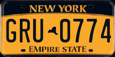 NY license plate GRU0774