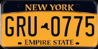 NY license plate GRU0775
