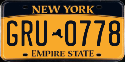 NY license plate GRU0778