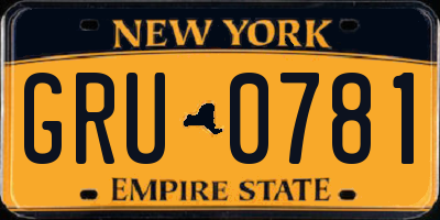 NY license plate GRU0781